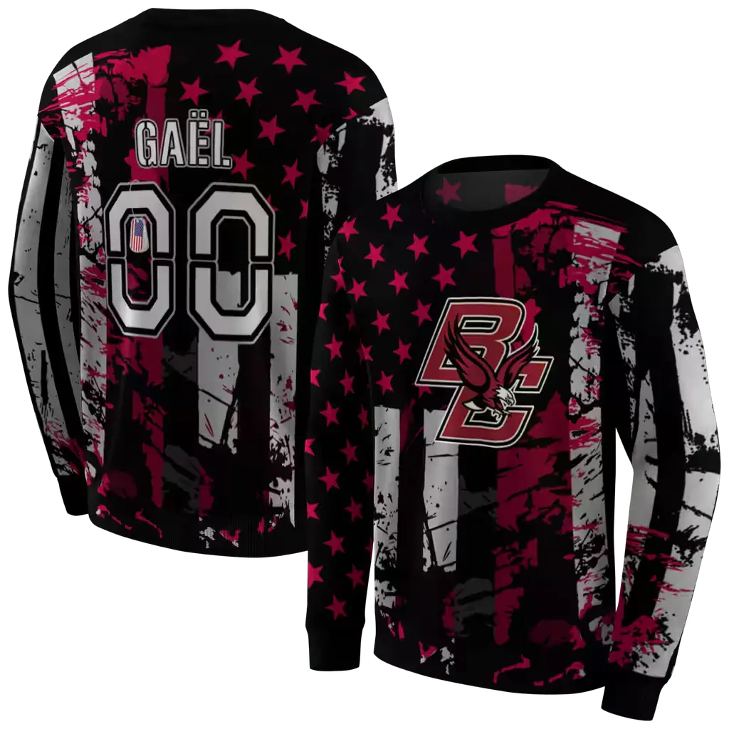 custom boston college eagles distressed flag maroon black hoodie premium grade custom boston college eagles distressed flag maroon black hoodie premium grade
