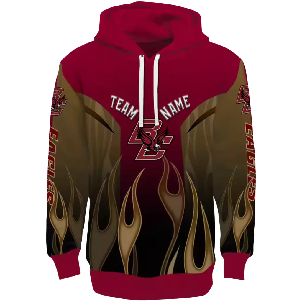 custom boston college eagles flame design maroon hoodie best selling custom boston college eagles flame design maroon hoodie best selling