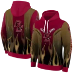 custom boston college eagles flame design maroon hoodie best selling