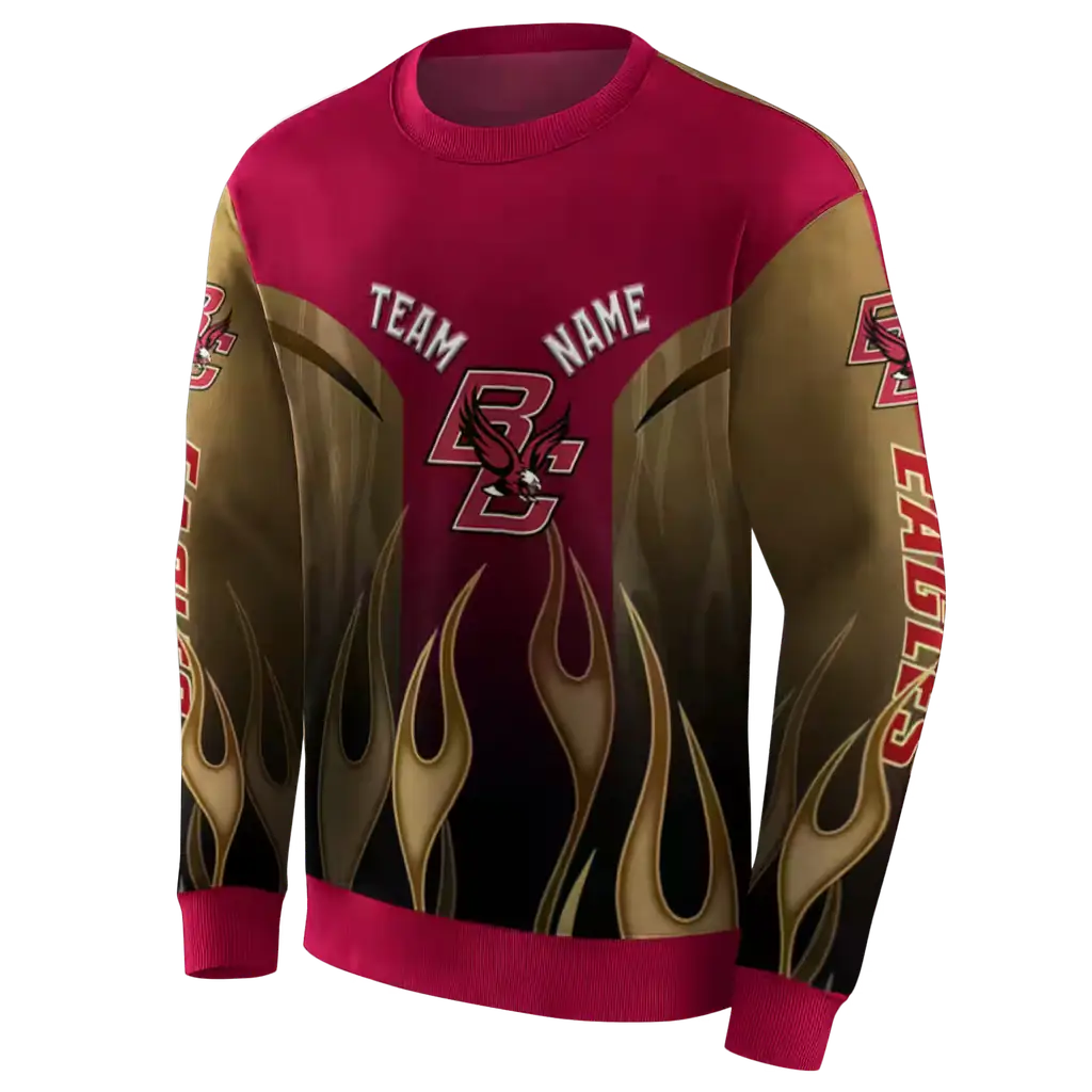 custom boston college eagles flame design maroon hoodie new arrival custom boston college eagles flame design maroon hoodie new arrival