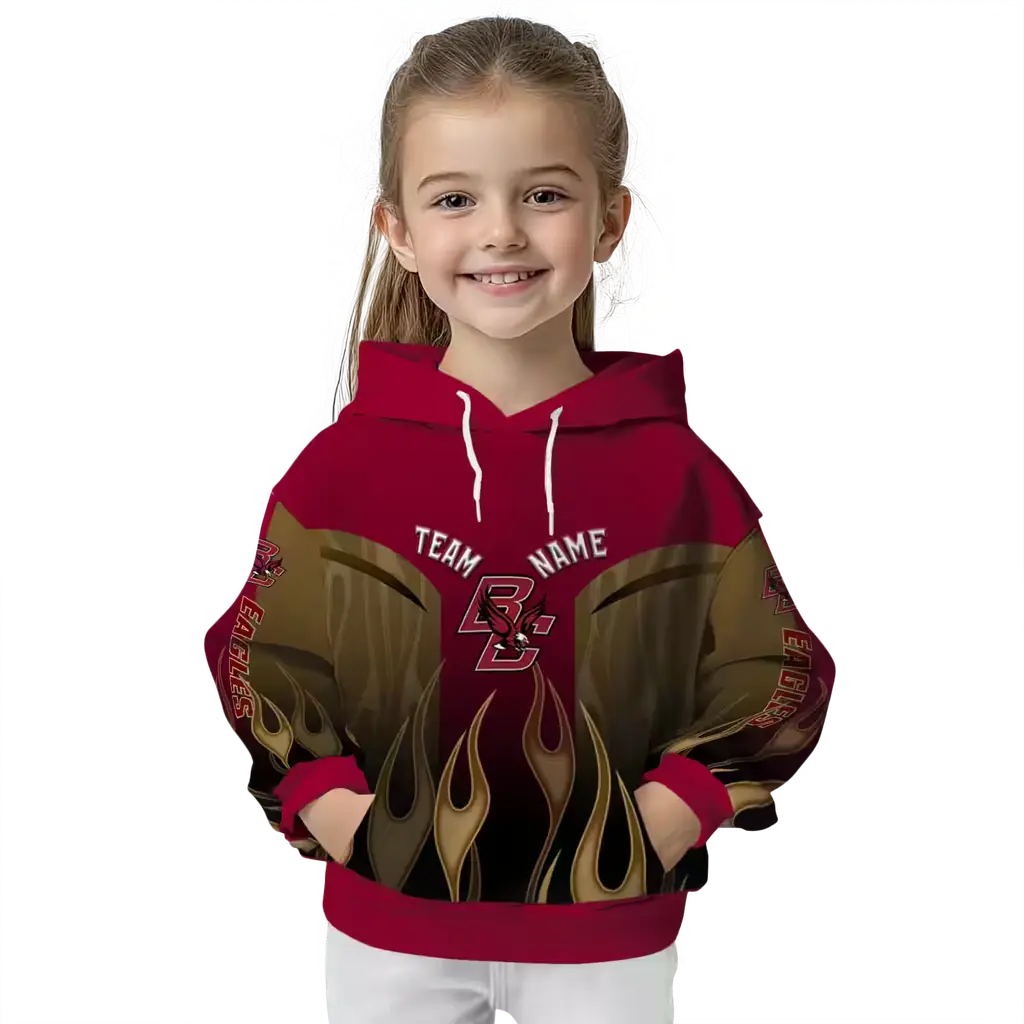 custom boston college eagles flame design maroon hoodie top rated custom boston college eagles flame design maroon hoodie top rated