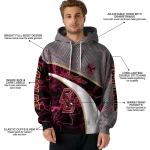 custom boston college eagles hexagonal mesh maroon black gray hoodie best selling