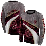 custom boston college eagles hexagonal mesh maroon black gray hoodie best selling