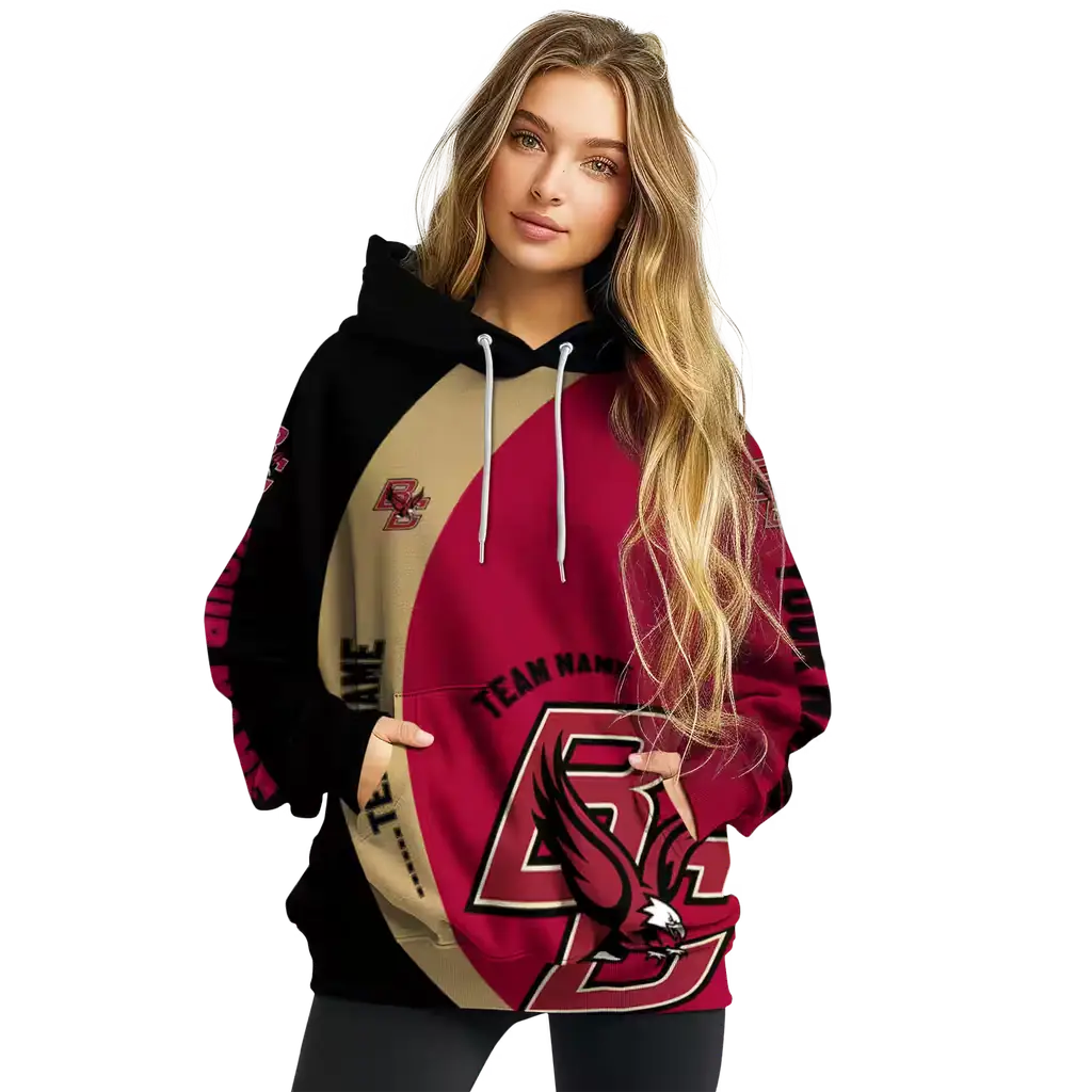 custom boston college eagles minimalist design maroon black hoodie high quality custom boston college eagles minimalist design maroon black hoodie high quality