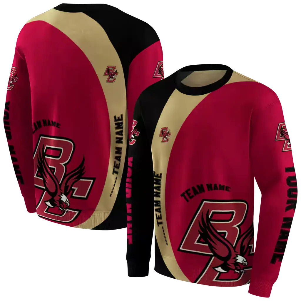 custom boston college eagles minimalist design maroon black hoodie premium grade custom boston college eagles minimalist design maroon black hoodie premium grade