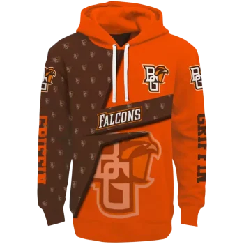 custom bowling green falcons abstract shape orange hoodie best selling