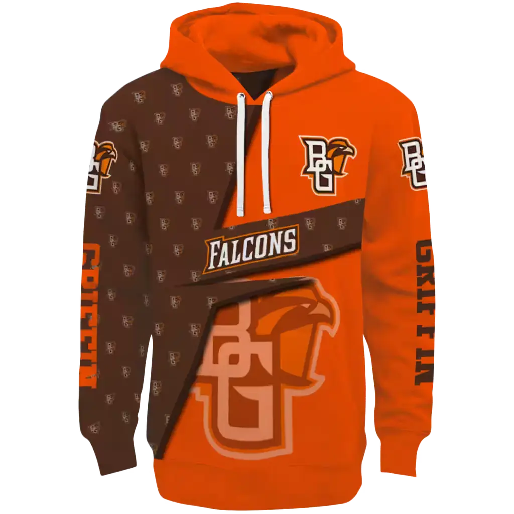 custom bowling green falcons abstract shape orange hoodie best selling custom bowling green falcons abstract shape orange hoodie best selling
