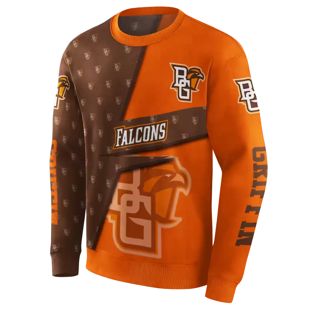 custom bowling green falcons abstract shape orange hoodie new arrival custom bowling green falcons abstract shape orange hoodie new arrival