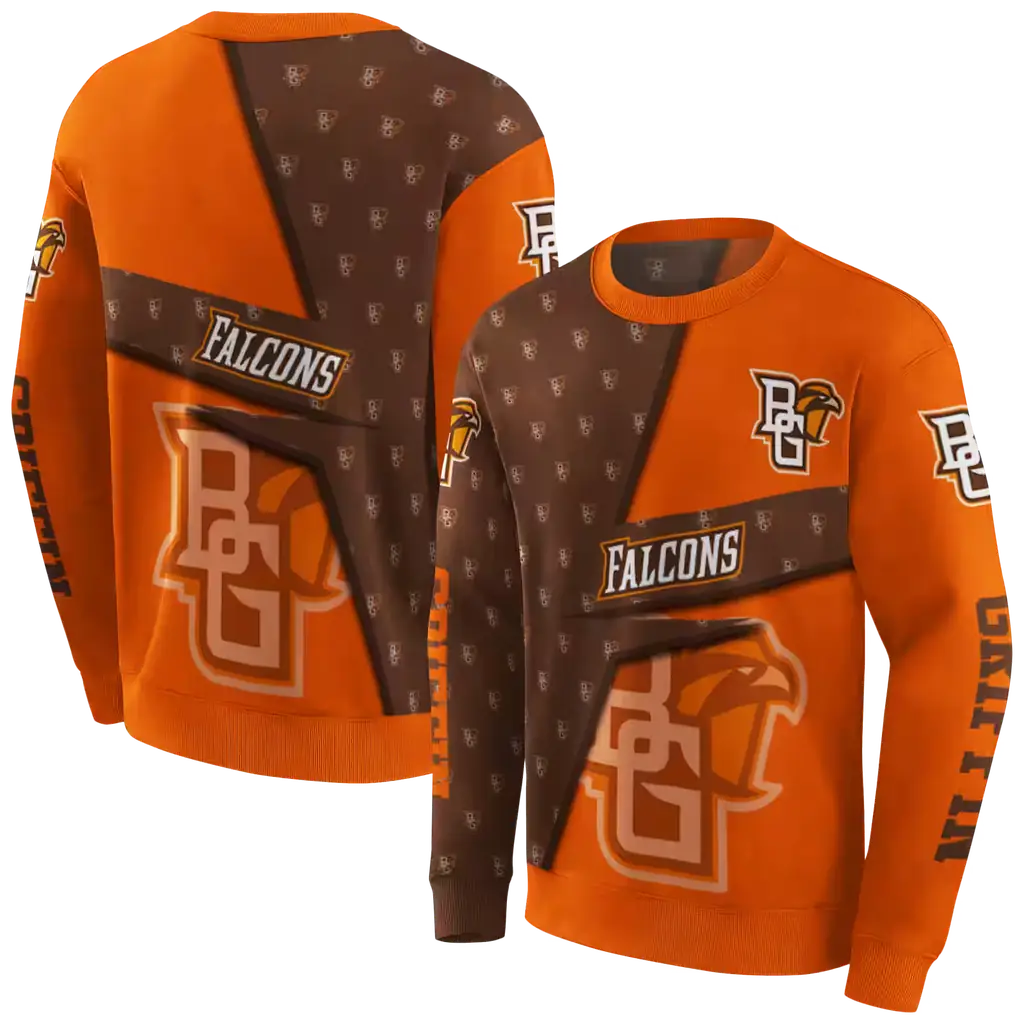 custom bowling green falcons abstract shape orange hoodie premium grade custom bowling green falcons abstract shape orange hoodie premium grade