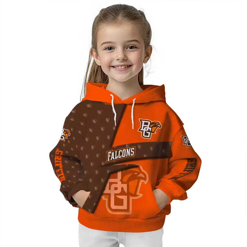 custom bowling green falcons abstract shape orange hoodie top rated custom bowling green falcons abstract shape orange hoodie top rated
