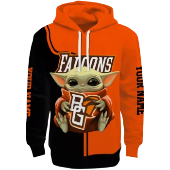 custom bowling green falcons baby yoda orange black hoodie best selling