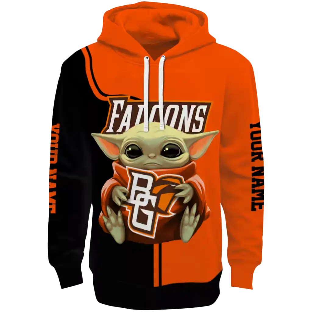 custom bowling green falcons baby yoda orange black hoodie best selling custom bowling green falcons baby yoda orange black hoodie best selling