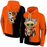 custom bowling green falcons baby yoda orange black hoodie best selling