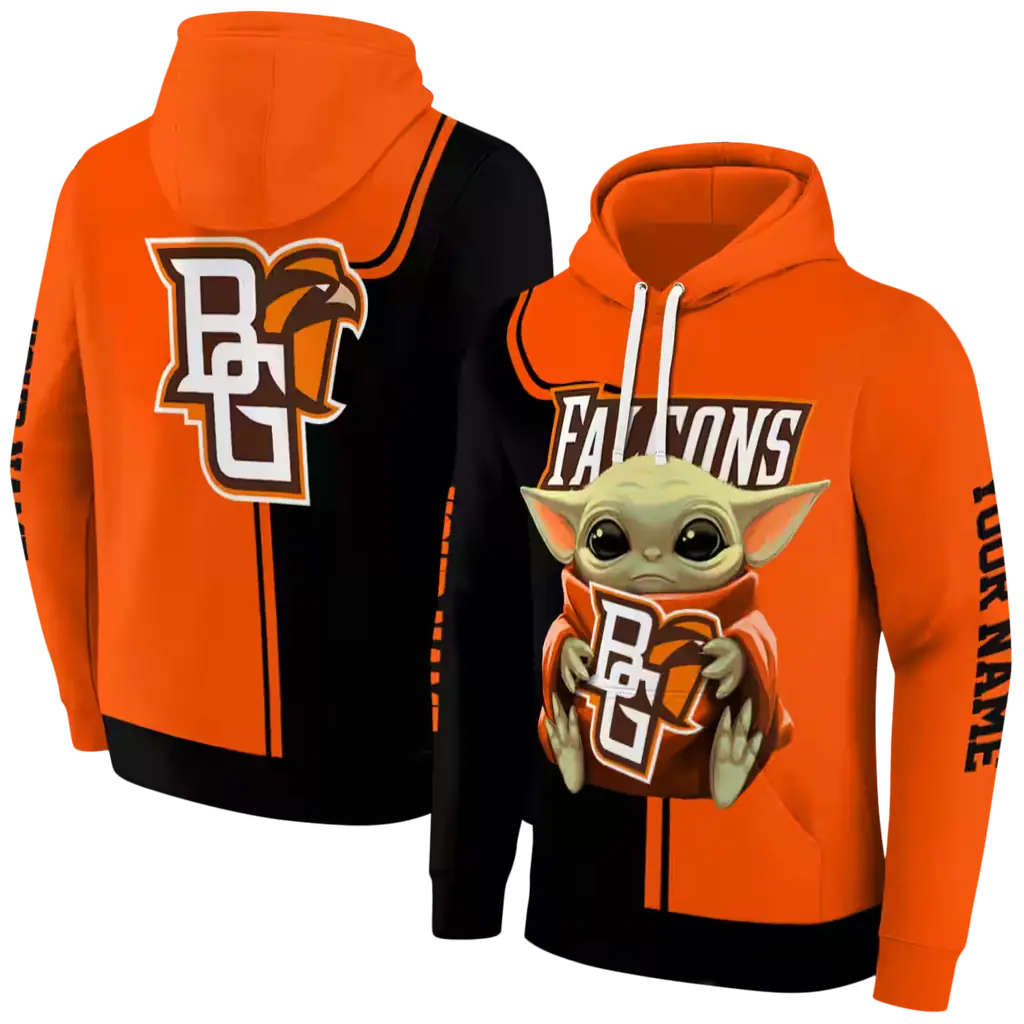 custom bowling green falcons baby yoda orange black hoodie fashion forward custom bowling green falcons baby yoda orange black hoodie fashion forward