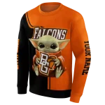 custom bowling green falcons baby yoda orange black hoodie best selling