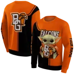custom bowling green falcons baby yoda orange black hoodie best selling