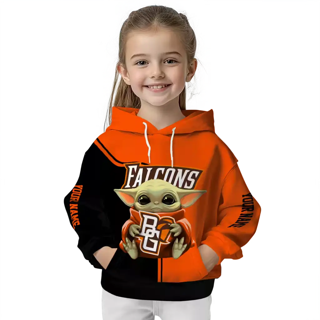 custom bowling green falcons baby yoda orange black hoodie top rated custom bowling green falcons baby yoda orange black hoodie top rated