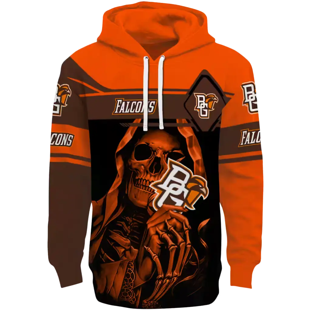 custom bowling green falcons grim reaper orange black hoodie best selling custom bowling green falcons grim reaper orange black hoodie best selling