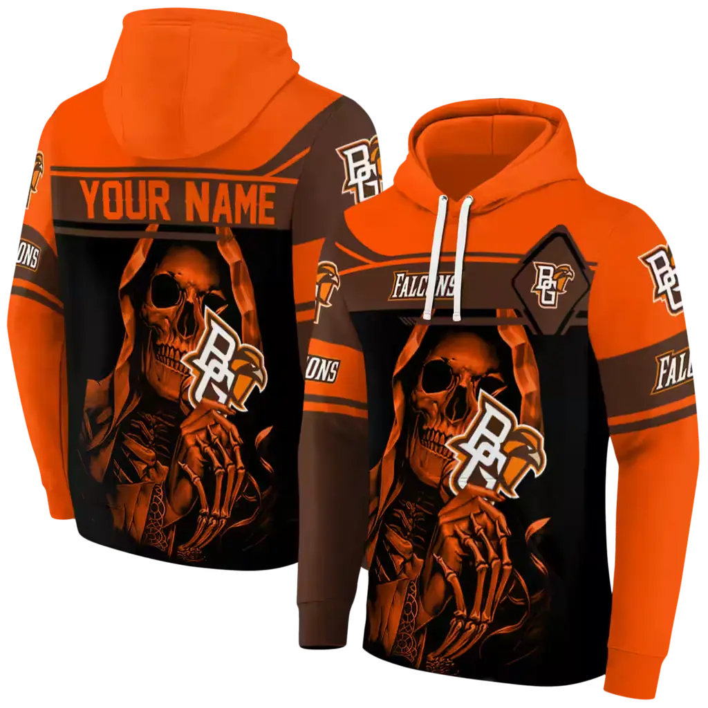 custom bowling green falcons grim reaper orange black hoodie fashion forward custom bowling green falcons grim reaper orange black hoodie fashion forward
