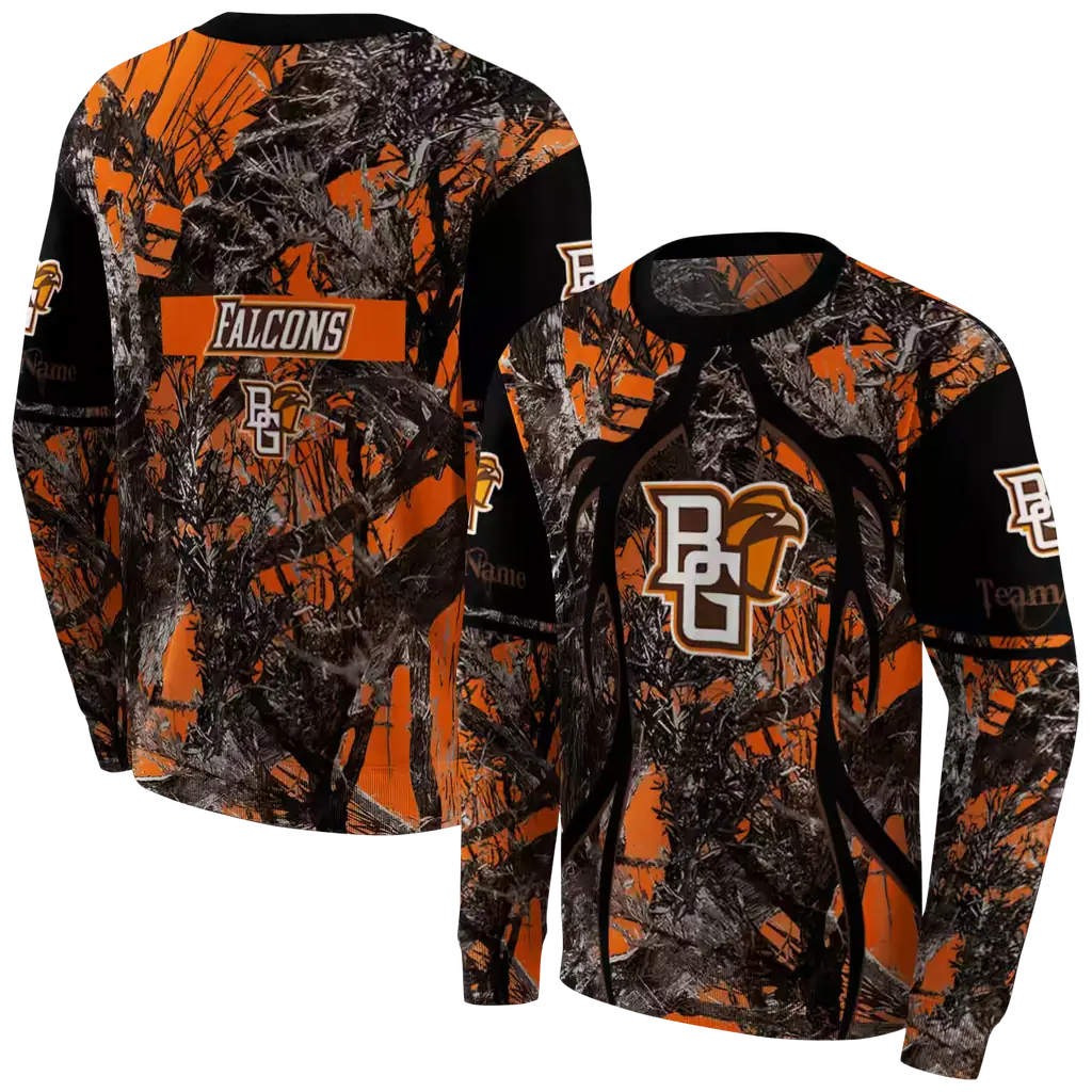 custom bowling green falcons hunting theme orange black hoodie premium grade custom bowling green falcons hunting theme orange black hoodie premium grade
