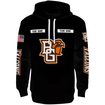 custom bowling green falcons punisher skull black hoodie best selling