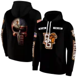 custom bowling green falcons punisher skull black hoodie best selling