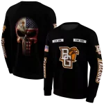 custom bowling green falcons punisher skull black hoodie best selling