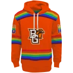 custom bowling green falcons rainbow stripes orange hoodie best selling