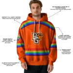 custom bowling green falcons rainbow stripes orange hoodie best selling