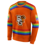 custom bowling green falcons rainbow stripes orange hoodie best selling