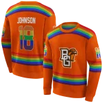 custom bowling green falcons rainbow stripes orange hoodie best selling