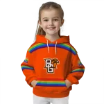 custom bowling green falcons rainbow stripes orange hoodie best selling