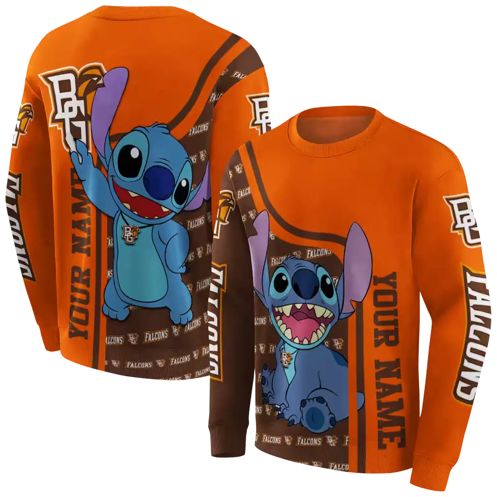 custom bowling green falcons stitch orange hoodie premium grade custom bowling green falcons stitch orange hoodie premium grade