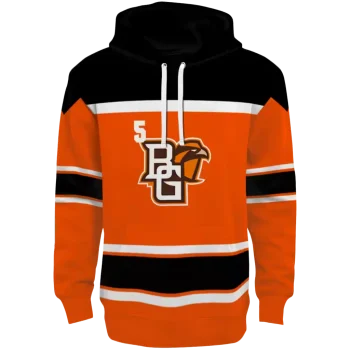 custom bowling green falcons striped pattern orange hoodie best selling