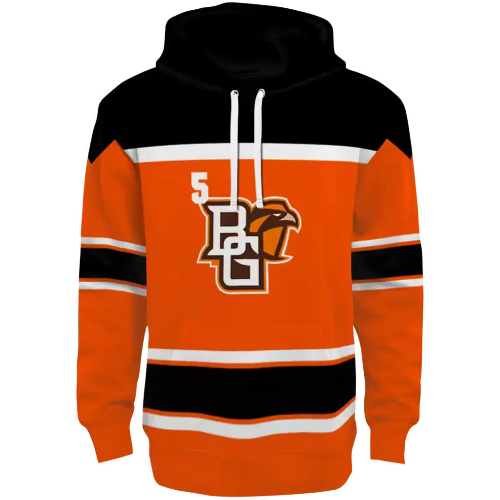 custom bowling green falcons striped pattern orange hoodie best selling custom bowling green falcons striped pattern orange hoodie best selling