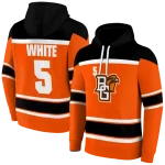 custom bowling green falcons striped pattern orange hoodie best selling