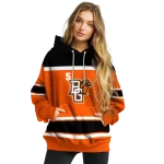 custom bowling green falcons striped pattern orange hoodie best selling