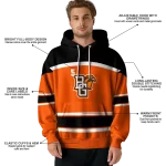 custom bowling green falcons striped pattern orange hoodie best selling