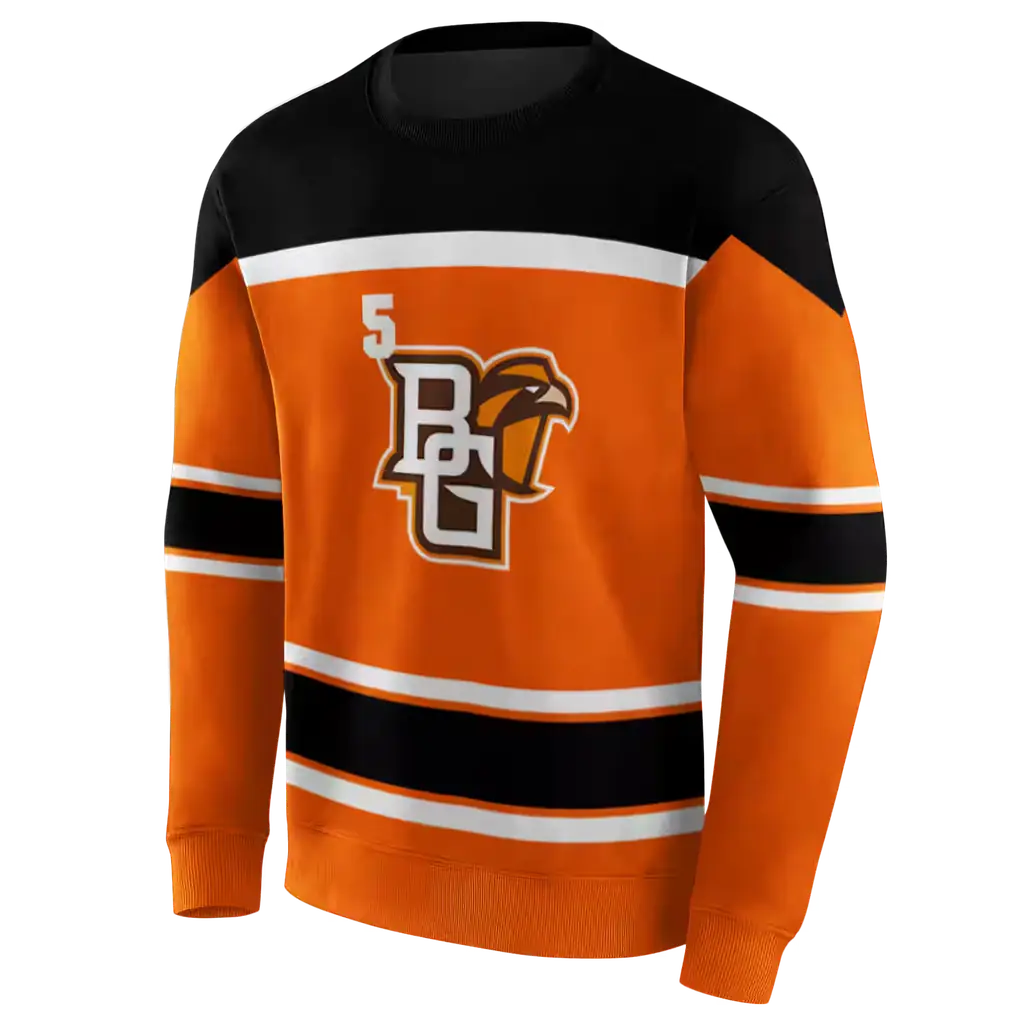 custom bowling green falcons striped pattern orange hoodie new arrival custom bowling green falcons striped pattern orange hoodie new arrival