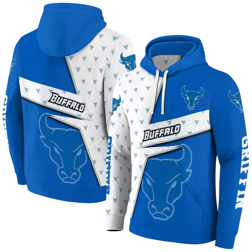 custom buffalo bulls abstract shape royal blue hoodie fashion forward custom buffalo bulls abstract shape royal blue hoodie fashion forward