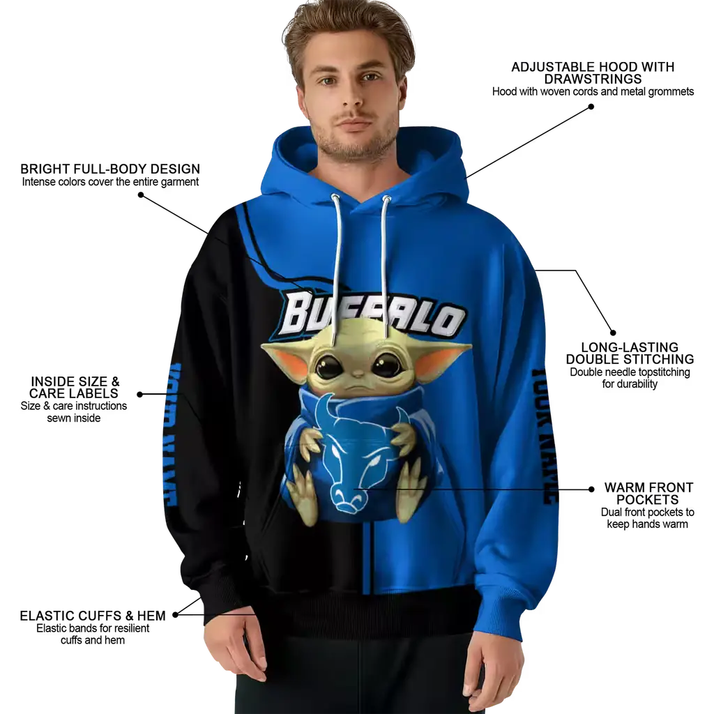 custom buffalo bulls baby yoda royal blue black hoodie latest model custom buffalo bulls baby yoda royal blue black hoodie latest model