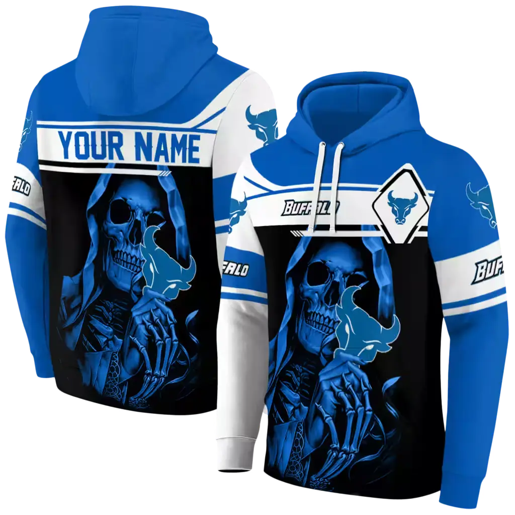custom buffalo bulls grim reaper royal blue black hoodie fashion forward custom buffalo bulls grim reaper royal blue black hoodie fashion forward