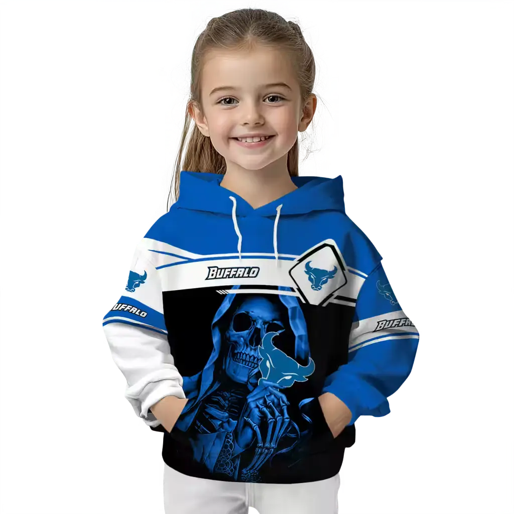custom buffalo bulls grim reaper royal blue black hoodie top rated custom buffalo bulls grim reaper royal blue black hoodie top rated