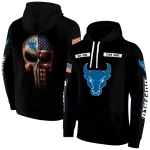 custom buffalo bulls punisher skull black hoodie best selling