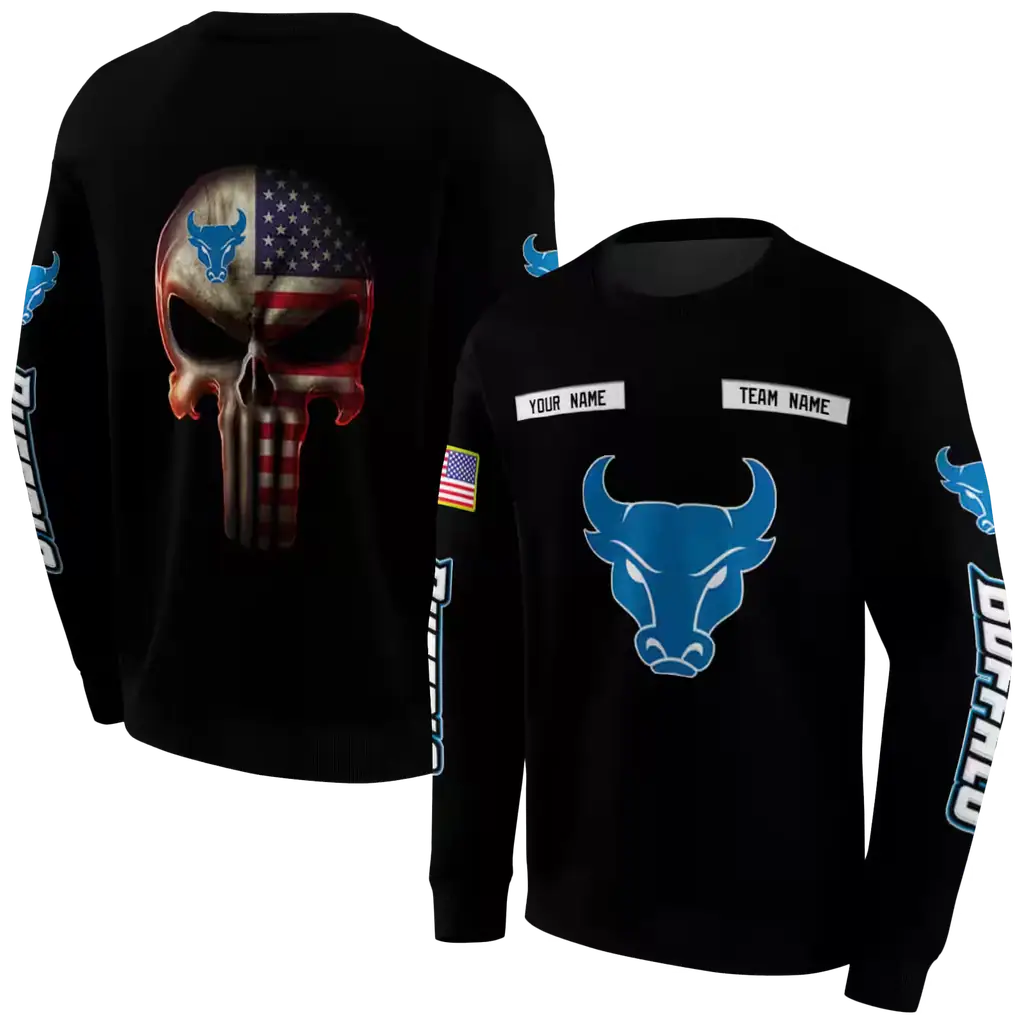 custom buffalo bulls punisher skull black hoodie premium grade custom buffalo bulls punisher skull black hoodie premium grade