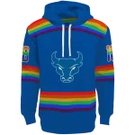 custom buffalo bulls rainbow stripes royal blue hoodie best selling