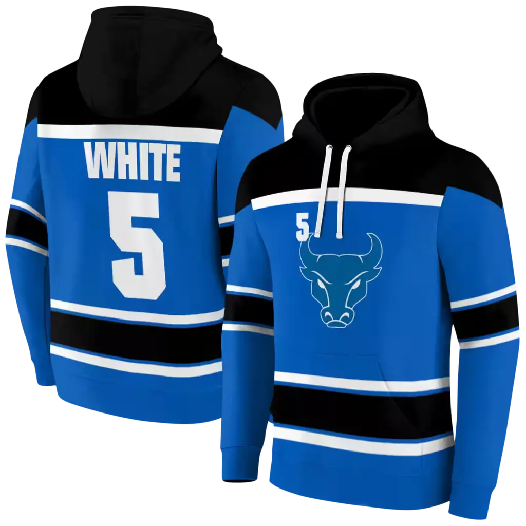 custom buffalo bulls striped pattern royal blue hoodie fashion forward custom buffalo bulls striped pattern royal blue hoodie fashion forward