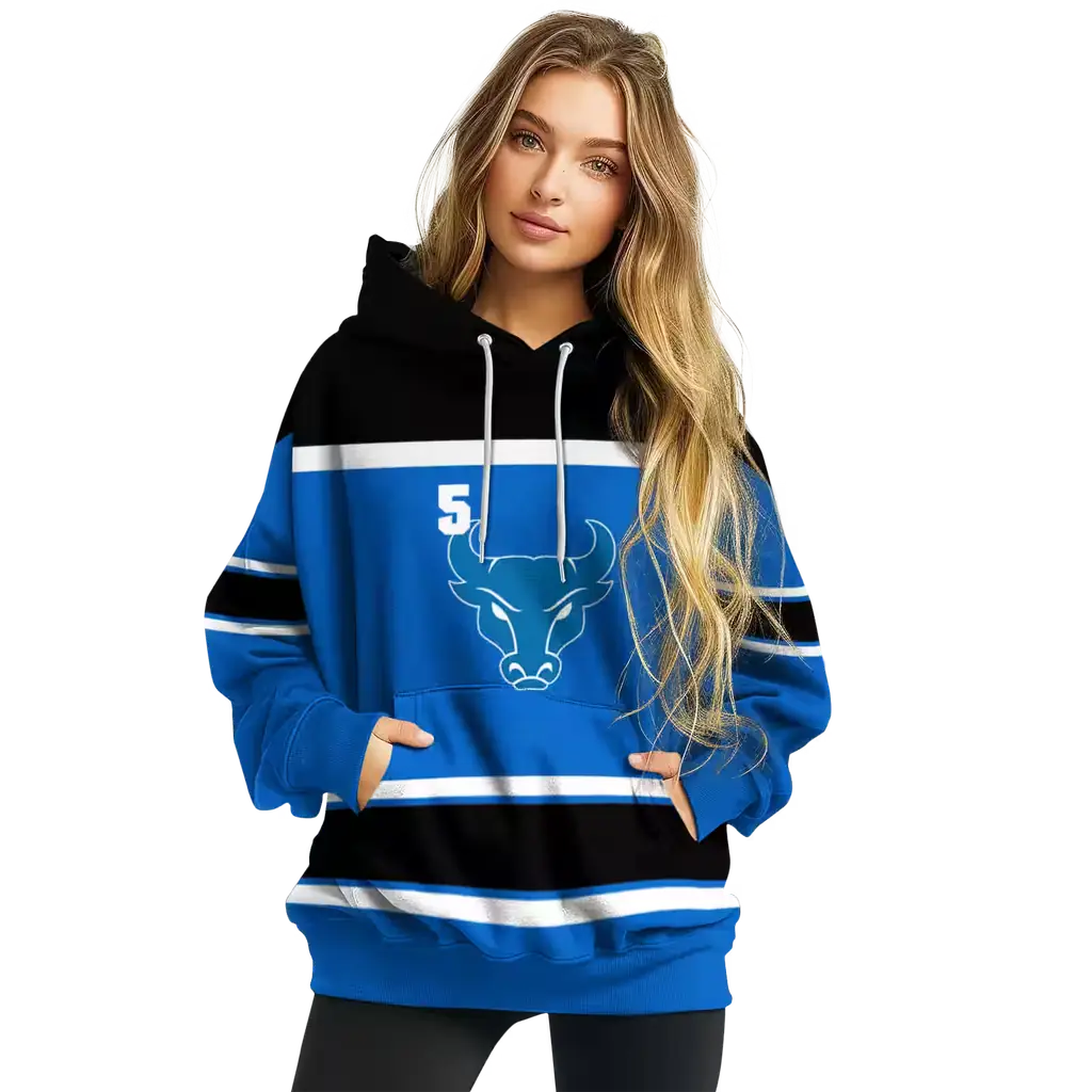 custom buffalo bulls striped pattern royal blue hoodie high quality custom buffalo bulls striped pattern royal blue hoodie high quality