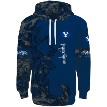 custom byu cougars deer silhouette blue hoodie best selling