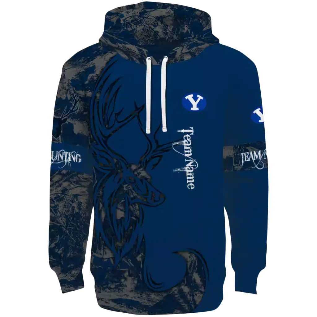 custom byu cougars deer silhouette blue hoodie best selling custom byu cougars deer silhouette blue hoodie best selling